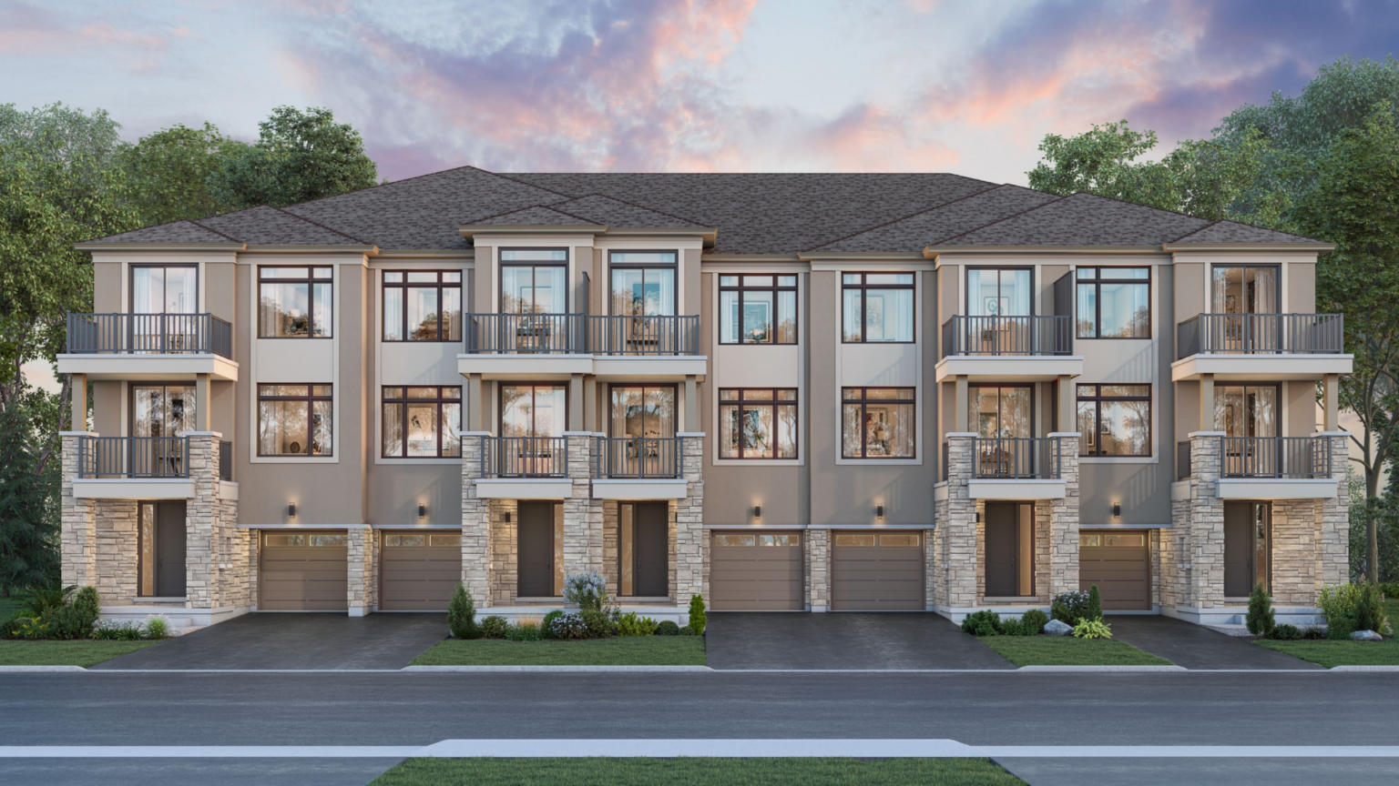 Builder rendering of Collection on 27 contemporary townhomes in Kleinburg